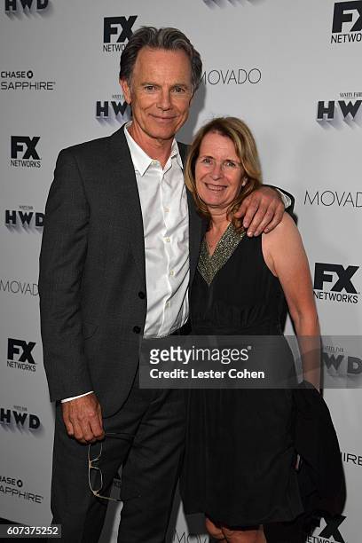 Actor Bruce Greenwood and Susan Devlin at Vanity Fair And FX's Annual Primetime Emmy Nominations Party on September 17, 2016 in Beverly Hills,...