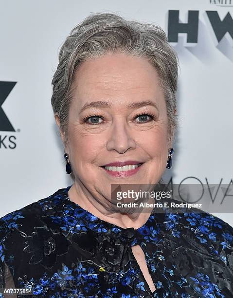 Actress Kathy Bates attends the Vanity and FX Annual Primetime Emmy Nominations Party at Craft Restaurant on September 17, 2016 in Beverly Hills,...