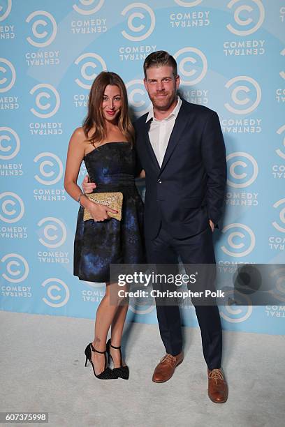 Actors Tracy Rannazzisi and Stephen Rannazzisi attend the Comedy Central Pre-Emmys Party at Boulevard3 on September 17, 2016 in Hollywood, California.