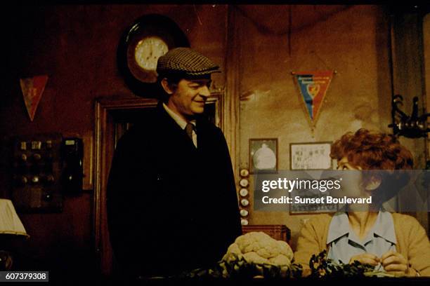 Italian-born French singer and actor Serge Reggiani and French actress Dany Carrel on the set of Trois milliards sans ascenseur, written and directed...