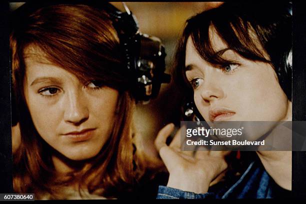French actresses Nathalie Baye and Isabelle Adjani on the set of La Gifle, written and directed by de Pinoteau.