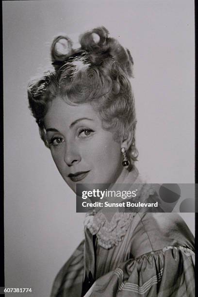 French actress Danielle Darrieux on the set of Le rouge et le noir, directed by Claude Autant-Lara.