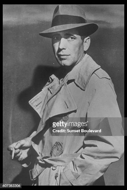 American actor Humphrey Bogart on the set of Casablanca directed by Hungarian-American Michael Curtiz.