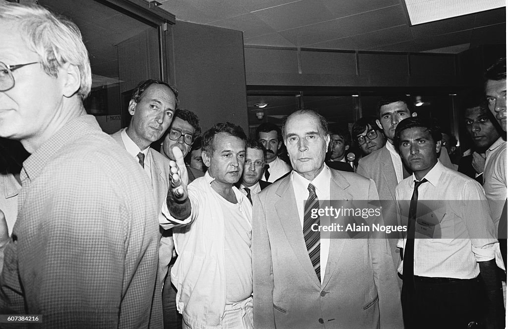 Francois Mitterrand Attends the Unsuccessful Launch of the French Rocket Ariane V