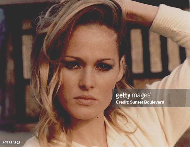 Swiss actress Ursula Andress plays the role of Honey Ryder in director Terence Young's 1962 James Bond movie Dr. No, known in French as James Bond...