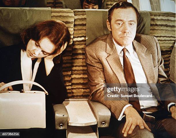 American actors Sandy Dennis and Jack Lemmon on the set of The Out of Towners, directed by Arthur Hiller.