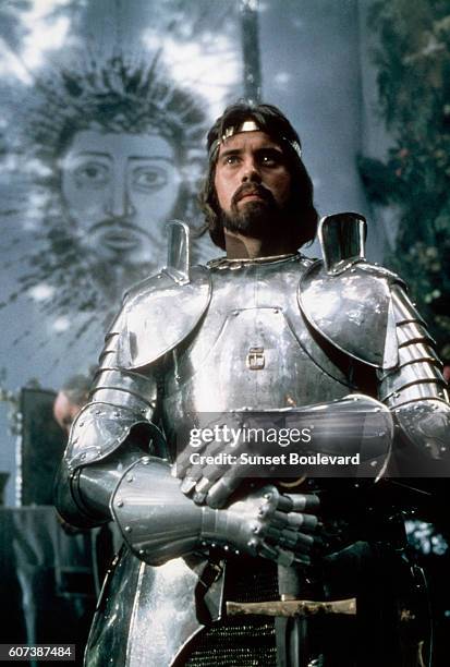 British actor Nigel Terry as King Arthur in the 1981 film "Excalibur", directed by British director John Boorman.