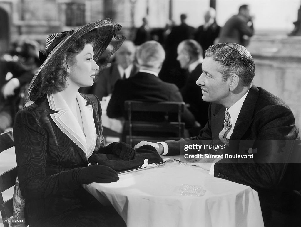 Page Garson Greer Garson and Ronald Colman on the set of 1942 film