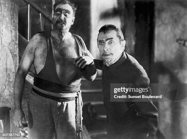 Hungarian actor Bela Lugosi on the set of White Zombie, directed by American Victor Halperin.