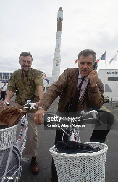 French journalist Michel Chevalet attends the 1991 Paris Air Show. The international aeronautics fair is held every other year in Le Bourget, France.