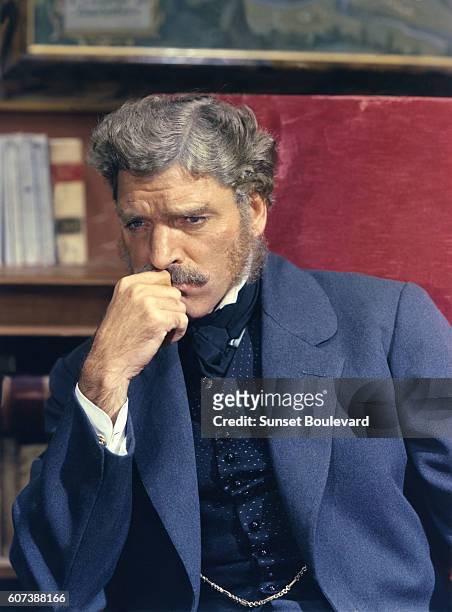 Burt Lancaster on the set of Il Gattopardo , directed by Luchino Visconti.