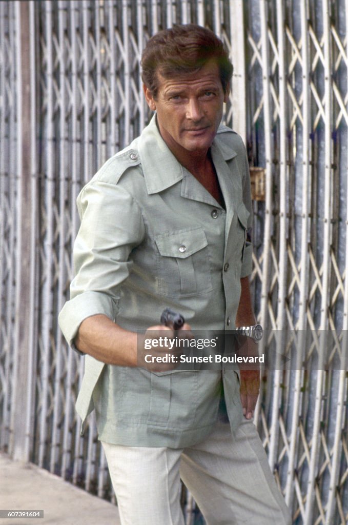 On the set of The Man With The Golden Gun