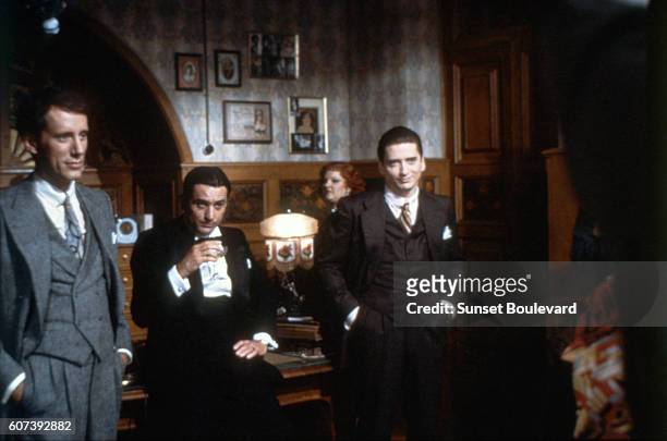 American actors Robert de Niro and James Wood on the set of Once Upon a Time in America, directed by Sergio Leone.