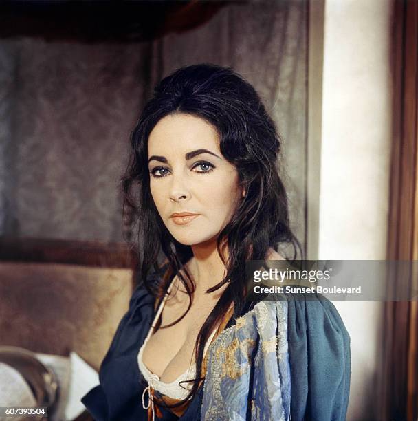 Elizabeth Taylor on the set of "The Taming of the Shrew".