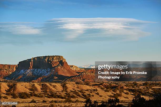 clouds & sunset, abiquiu - santa fe stockfoto's en -beelden