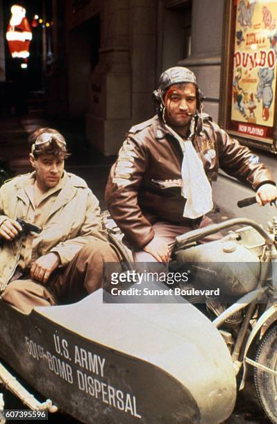 Dan Aykroyd and John Belushi on the set of "1941".