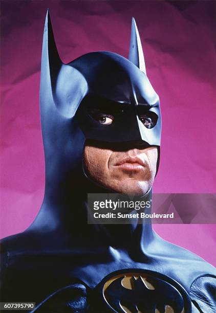 Michael Keaton on the set of "Batman".