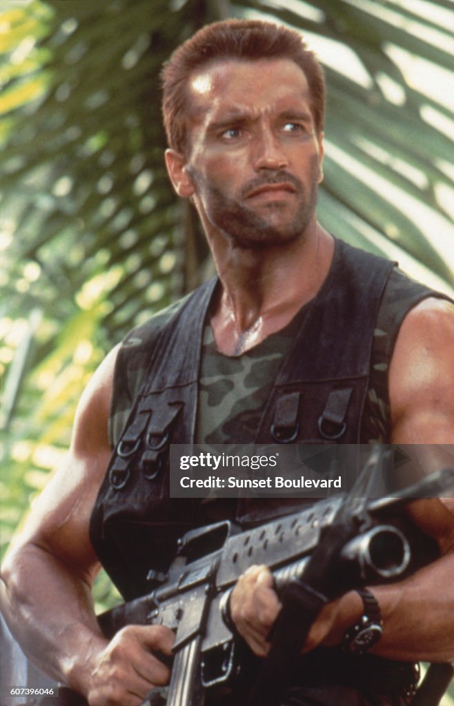 Arnold Schwarzenegger on the set of "Predator". News Photo - Getty Images