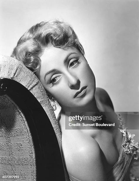 Danielle Darrieux on the set of "Rich, Young and Pretty"'.