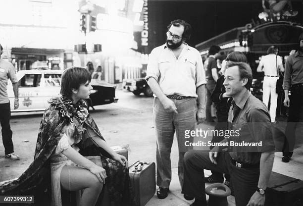 German actress Nastassja Kinski and American actor Frederic Forrest, with American director Francis Ford Coppola on the set of Coppola's movie One...