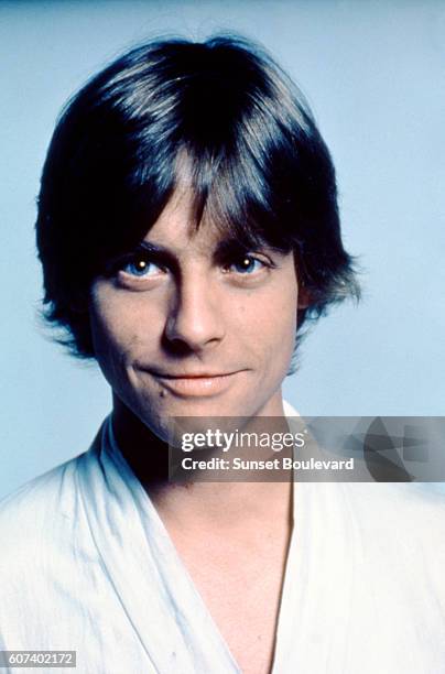 American actor Mark Hamill on the set of Star Wars: Episode IV - A New Hope written, directed and produced by Georges Lucas.