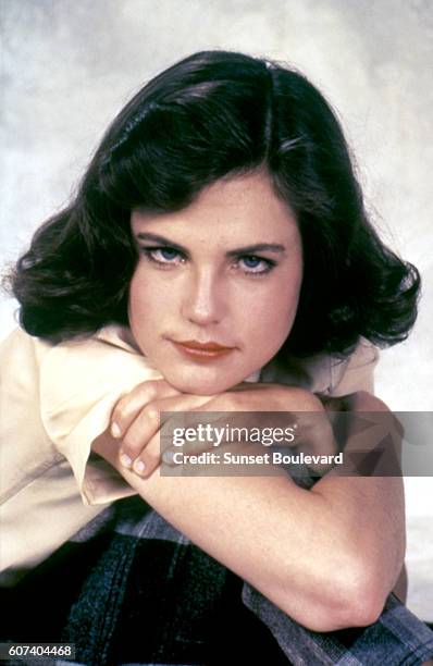 American actress Elizabeth McGovern on the set of Racing with the Moon directed by Richard Benjamin.