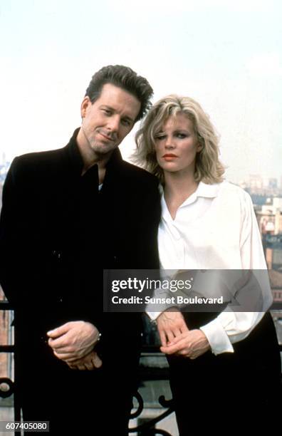American actors Mickey Rourke and Kim Basinger on the set of Nine 1/2 Weeks directed by Adrian Lyne.