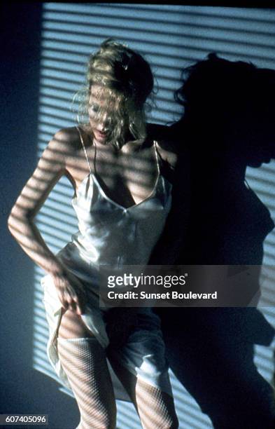 American actress Kim Basinger on the set of Nine 1/2 Weeks directed by Adrian Lyne.