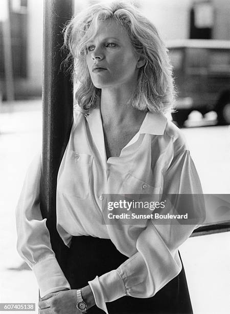 American actress Kim Basinger on the set of Nine 1/2 Weeks directed by Adrian Lyne.