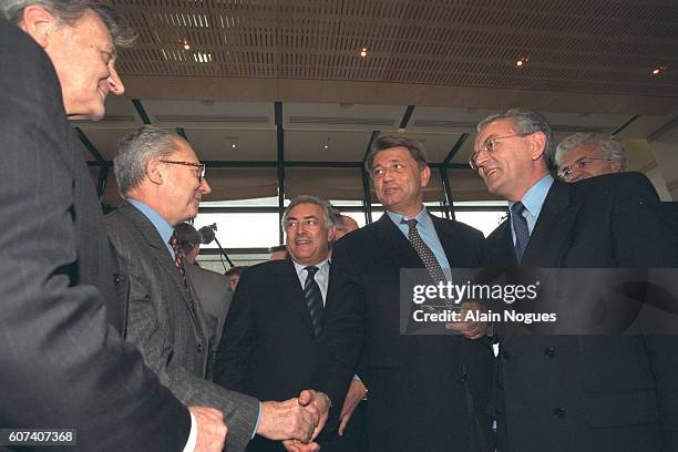 Jean-Claude Trichet, Jacques Delors, Dominique Strauss-Kahn, Alain Madelin and Jean Arthuis.