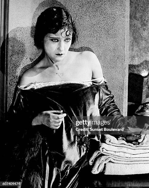 American silent screen star Gloria Swanson on the set of The Affairs of Anatol, based on the play by Arthur Schnitzler and directed by Cecil B....