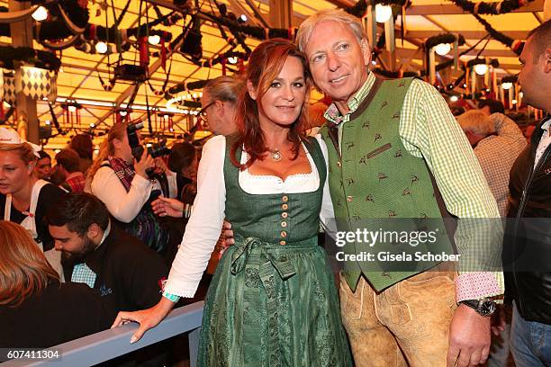 Andrea Berg and her husband Uli, Ulrich Ferber during the opening of the oktoberfest 2016 at the Schottenhamel beer tent at Theresienwiese on...