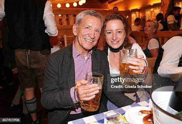 Gerd Strehle and his wife Gila Strehle during the opening of the oktoberfest 2016 at the 'Schuetzen-Festzelt' beer tent at Theresienwiese on...