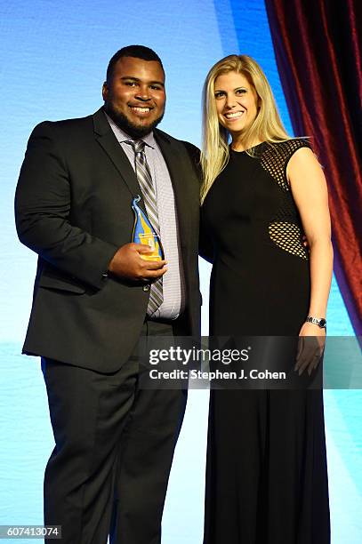 Asaad Amin and Tina Hovsepian attends the 2016 Muhammad Ali Humanitarian Awards at Marriott Louisville Downtown on September 17, 2016 in Louisville,...