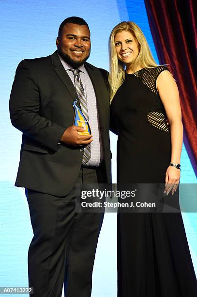 Asaad Amin and Tina Hovsepian attends the 2016 Muhammad Ali Humanitarian Awards at Marriott Louisville Downtown on September 17, 2016 in Louisville,...