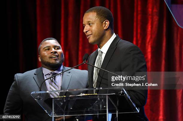 Asaad Amin and Craig Melvin attends the 2016 Muhammad Ali Humanitarian Awards at Marriott Louisville Downtown on September 17, 2016 in Louisville,...