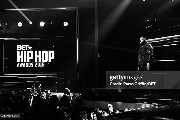 Khaled performs onstage at 2016 BET Hip Hop Awards at Cobb Energy Performing Arts Center on September 17, 2016 in Atlanta, Georgia.