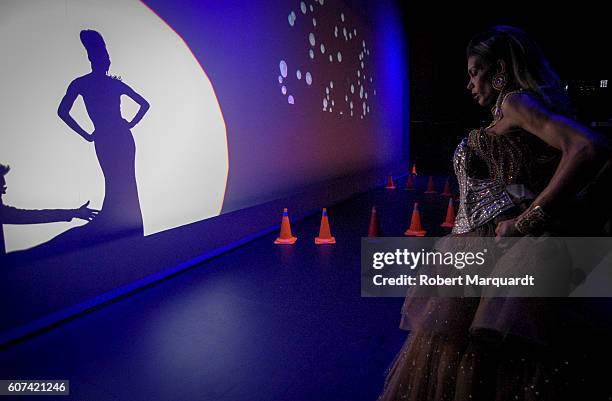 Miss SaHHara of Nigeria backstage during the Miss Trans International 2016 competition on September 17, 2016 in Barcelona, Spain.