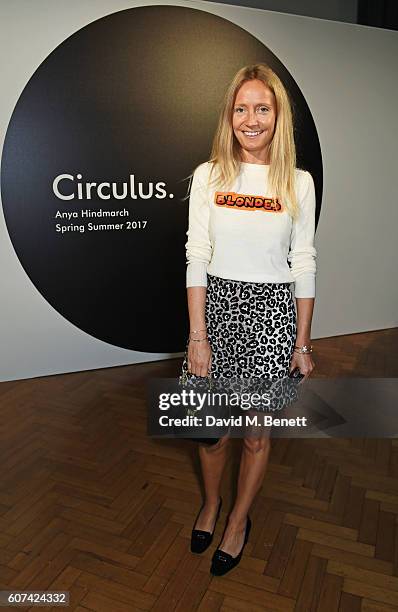 Martha Ward attends the Anya Hindmarch Spring Summer 2017 London Fashion Week Show at The Lindley Hall on September 18, 2016 in London, England.
