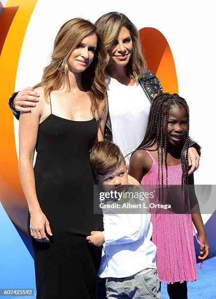 Personalities Heidi Rhoades, Phoenix Michael Rhoades, Jillian Michaels and Lukensia Michaels Rhoades arrive for the Premiere Of Warner Bros....