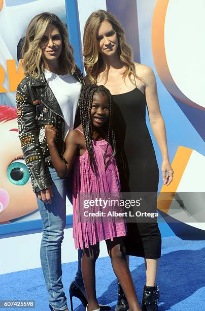 Personalities Heidi Rhoades, Phoenix Michael Rhoades, Jillian Michaels and Lukensia Michaels Rhoades arrive for the Premiere Of Warner Bros....