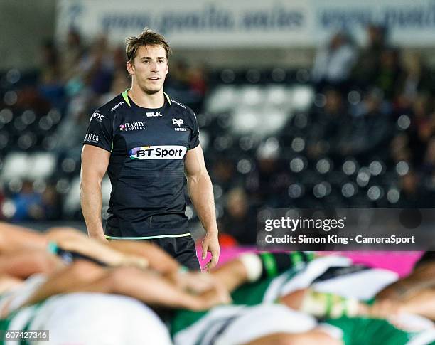 Jeff Hassler of Ospreys during the Guinness PRO12 Round 3 match between Ospreys and Benetton Rugby Treviso at Liberty Stadium on September 17, 2016...