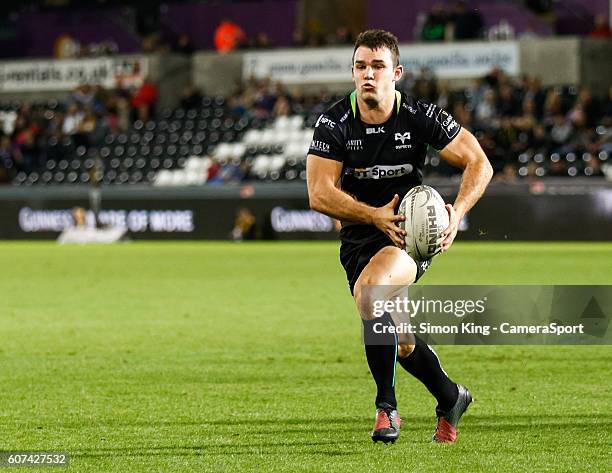 Tom Habberfield of Ospreys during the Guinness PRO12 Round 3 match between Ospreys and Benetton Rugby Treviso at Liberty Stadium on September 17,...