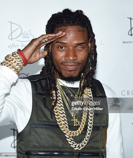 Rapper Fetty Wap arrives at Drai's Beach Club - Nightclub at The Cromwell Las Vegas on September 18, 2016 in Las Vegas, Nevada.