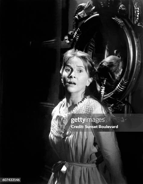 American actress Julie Harris on the set of The Haunting, based on the novel by Shirley Jackson and directed by Robert Wise.