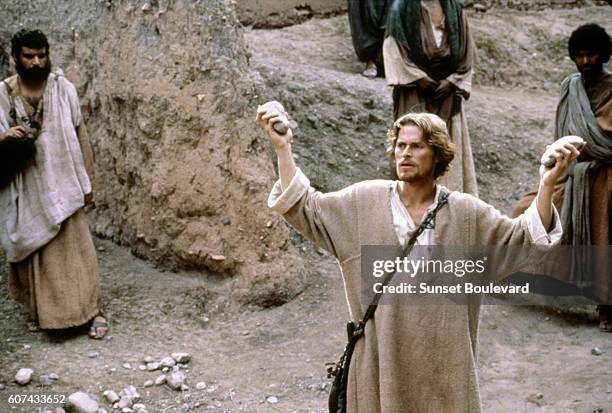 American actor Willem Dafoe on the set of The Last Temptation of Christ, based on the novel by Nikos Kazantzakis and directed by Martin Scorsese.