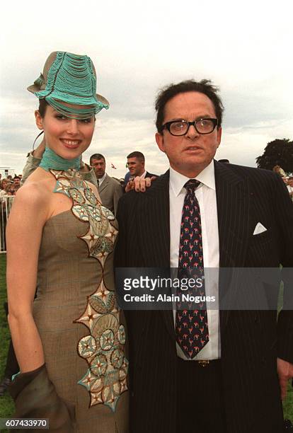 Billionaire art dealer Alec Wildenstein with his second wife, Liouba, at Chantilly Racecourse, where Wildenstein's horse, Aquarelliste, won the Prix...