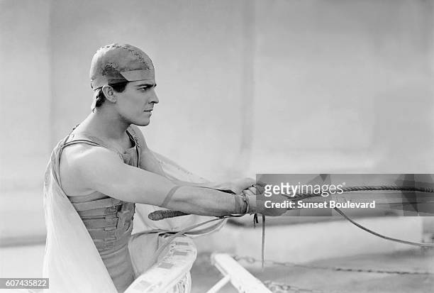 Mexican actor Ramon Novarro on the set of Ben-Hur: A Tale of the Christ, based on the novel by Lew Wallace and directed by Fred Niblo.