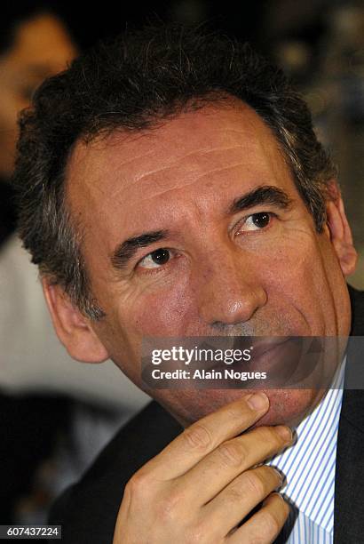 France's UDF political party presidential candidate Francois Bayrou during a campaign visit in Mantes-la-Jolie, a western Paris suburb. | Location:...