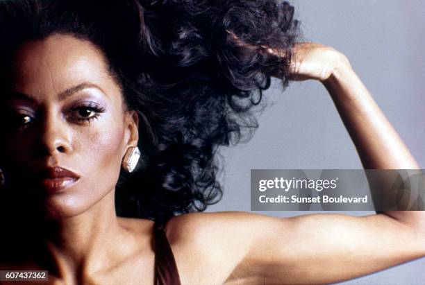 American soul singer and actress Diana Ross on the set of Mahogany, directed by Berry Gordy.